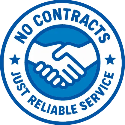 Pool Boy – No Contracts, Just Reliable Weekly Pool Service No contracts badge from Pool Boy Inc. highlighting reliable pool service in Port Charlotte