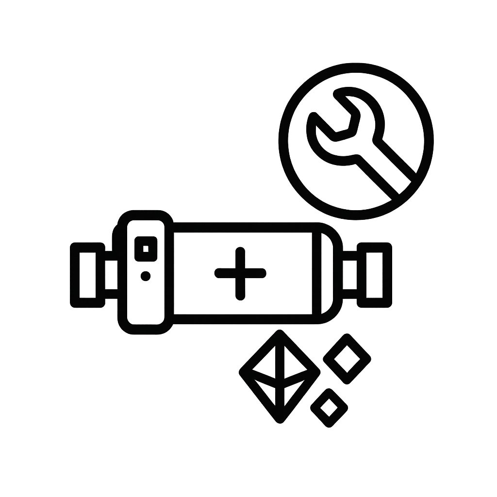 Icon showing saltwater chlorine system repairs for pools