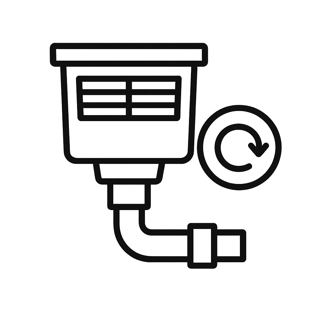 Icon showing skimmer replacement for swimming pools