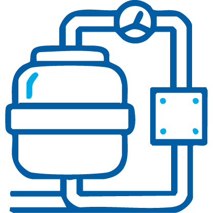 Step 3 – Circulation and Filtration Boost Icon representing improved pool filtration and water circulation