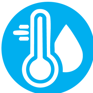 Icon showing Florida heat and humidity impacting pool water