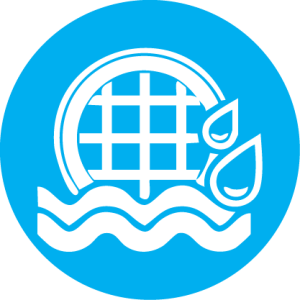 Icon for rainwater and debris in green pools