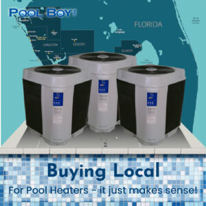 Three locally made pool heaters highlighting why buying local pool heaters in Charlotte County Florida makes sense, installed by Pool Boy