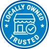 Locally owned and trusted pool service badge for Pool Boy Inc. in Port Charlotte